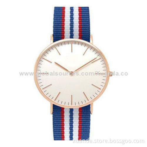 Cotton cloth strap, 316L steel case, new style, stainless watches, 2 years warranty